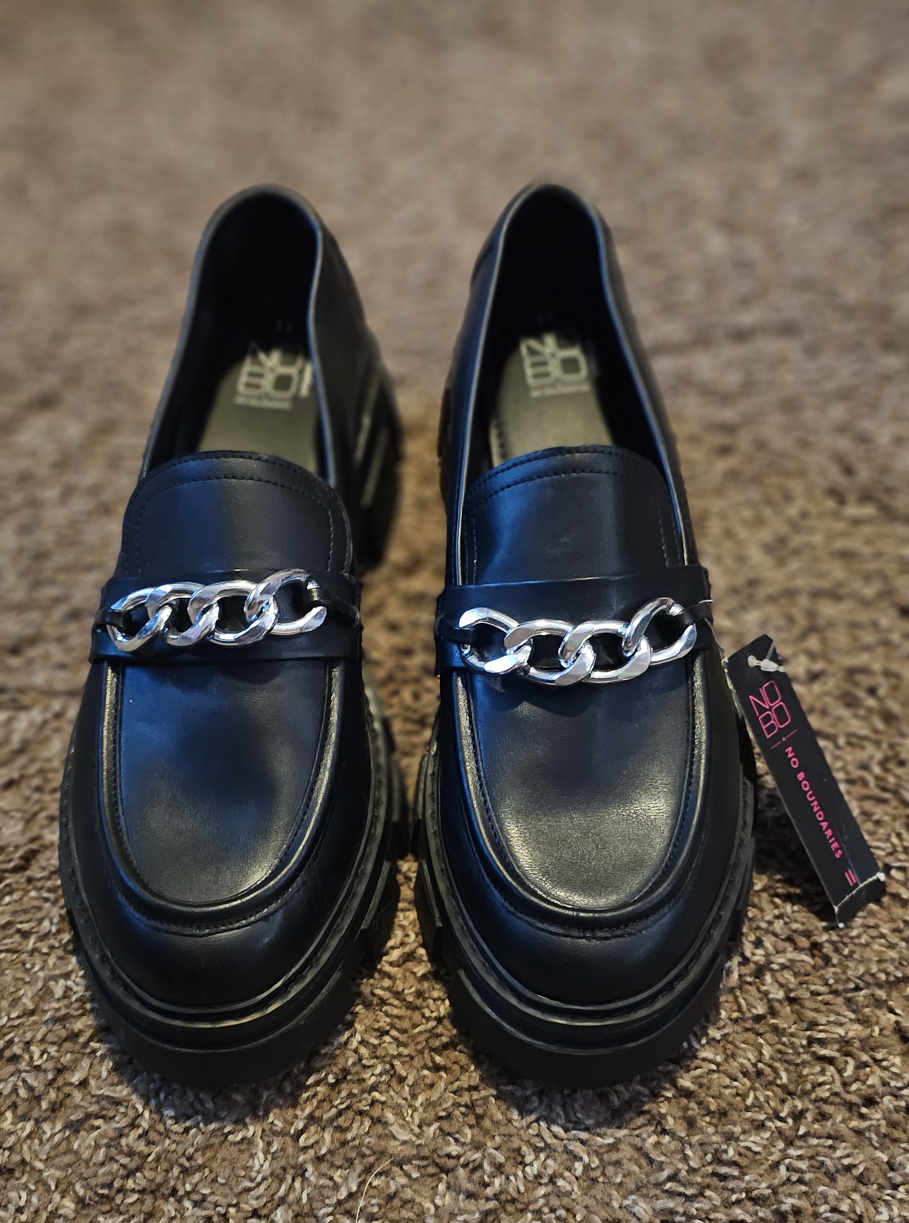 NWT No Boundaries Women's Black Lug Loafers