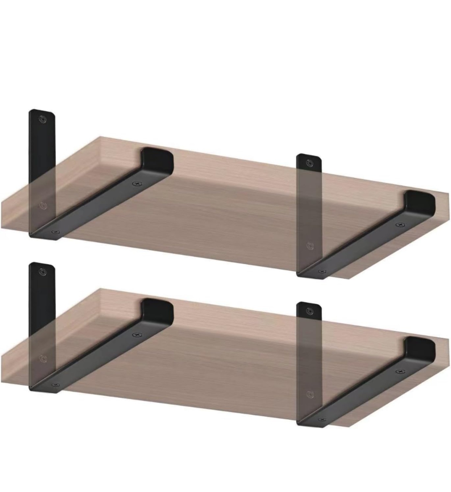 4 Pack - J Lip Shelf Brackets Rustic Farmhouse Iron Wall