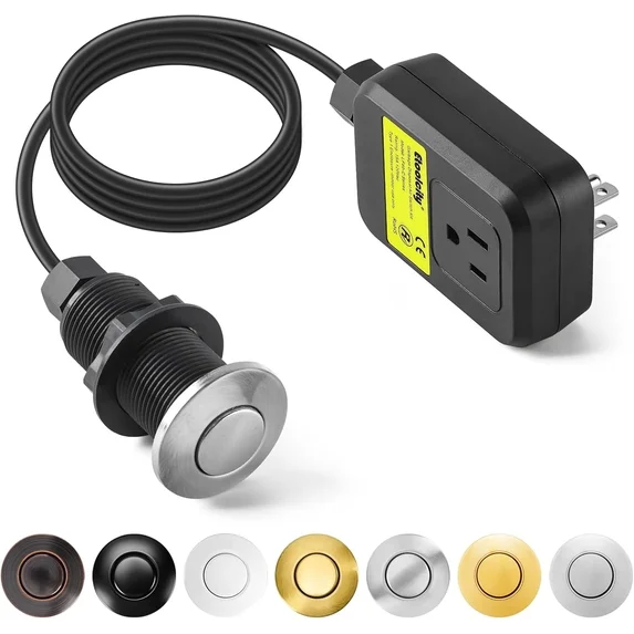 Garbage Disposal Air Switch Kit Sink Top Waste Disposal Brushed Nickel On/Off