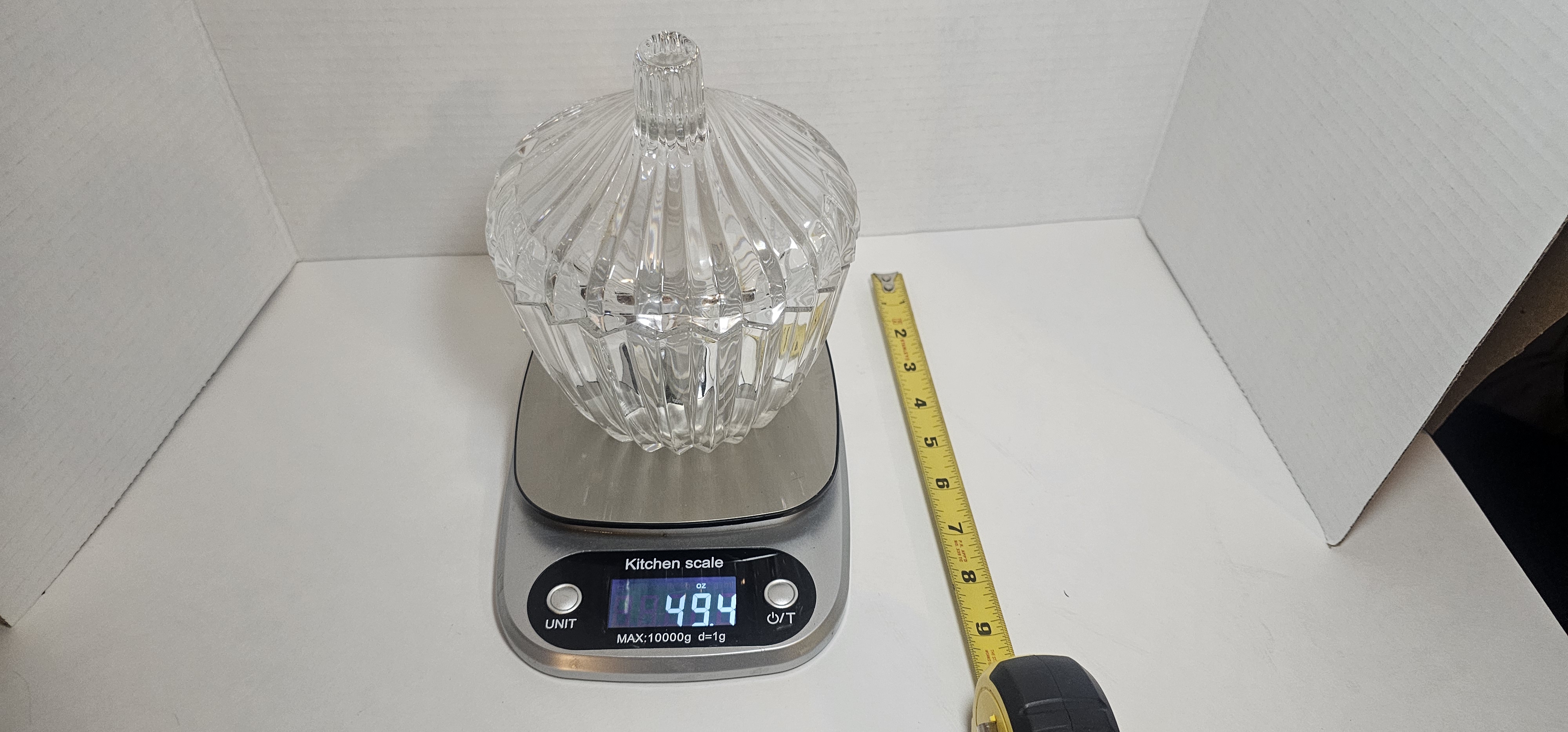 Vintage Villeroy & Boch Crystal Candy Bowl Shell Shaped With Lid And Tag