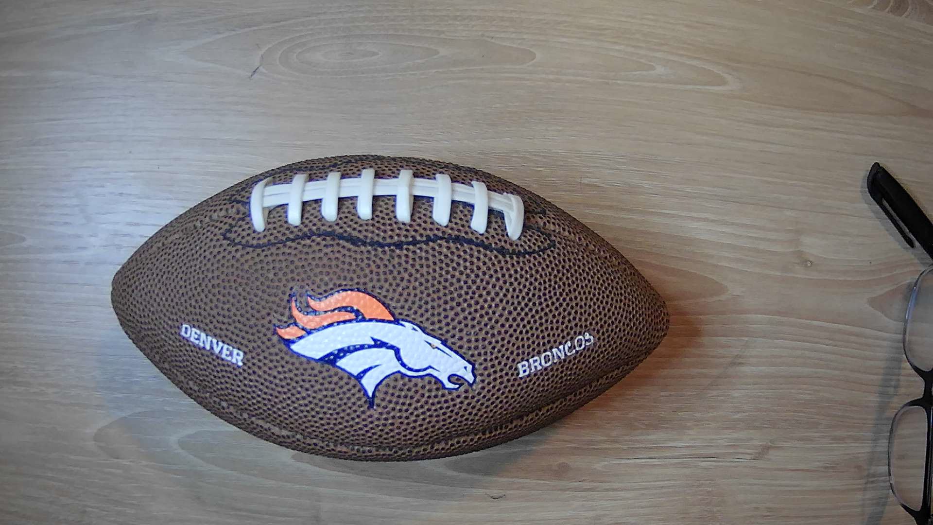 Denver Broncos Leather 9inch Mini Logo Football Ball