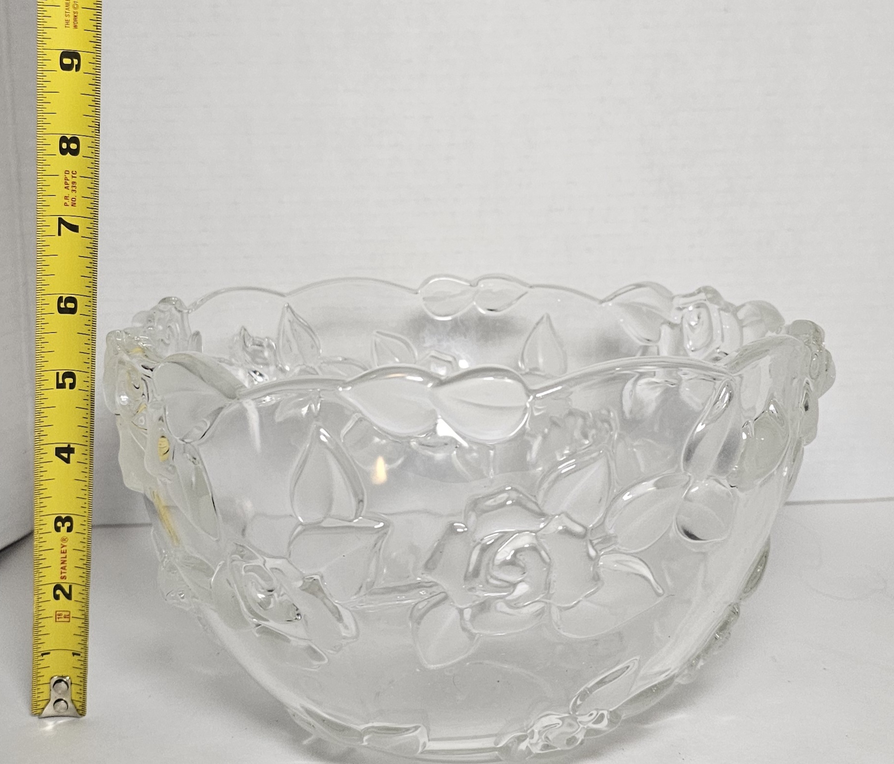Walther Glas Carmen Satiniert Bowl 9-1/4" Floral West Germany