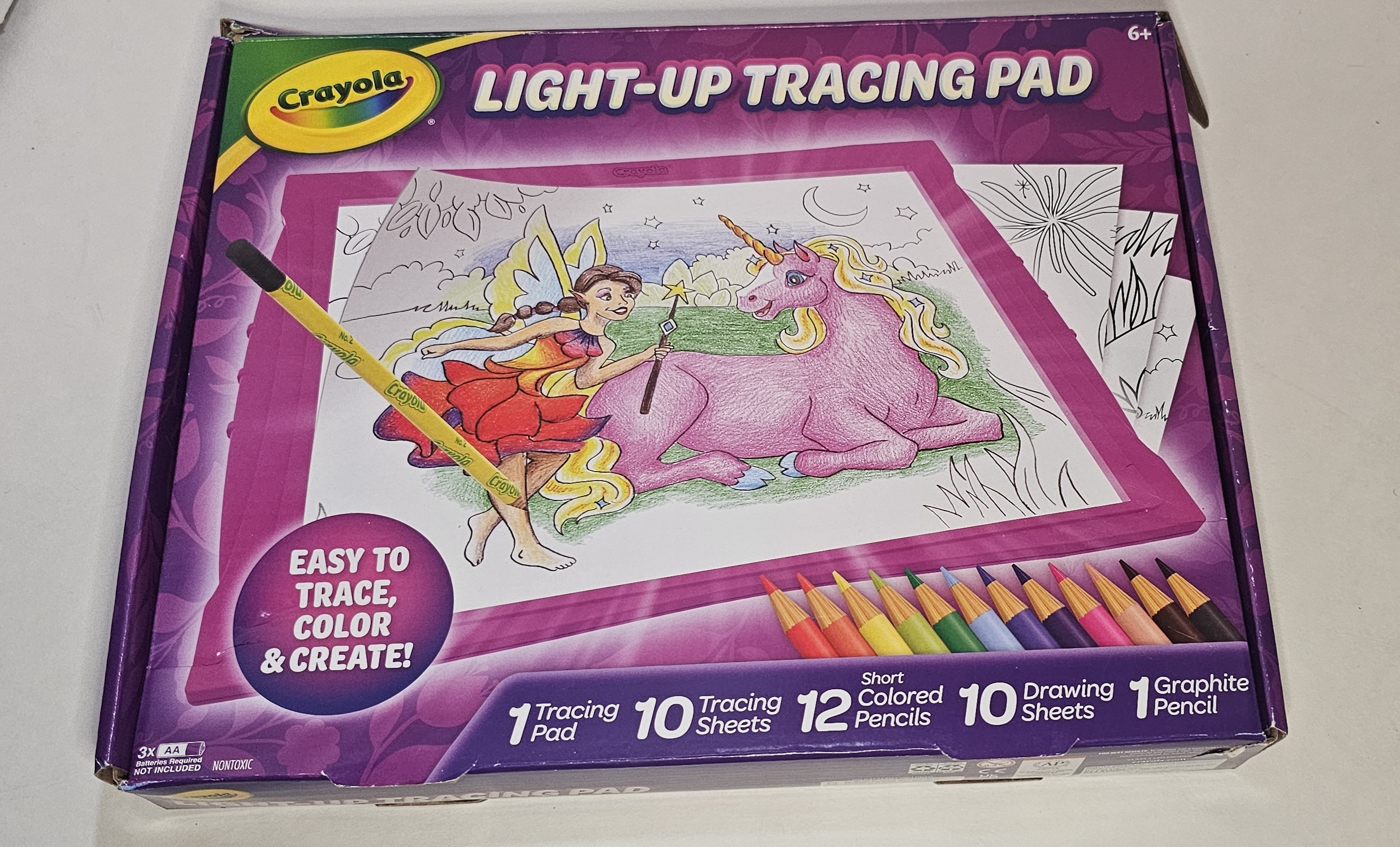 Crayola Light-Up Tracing Pad, Pink, Colored Pencils,