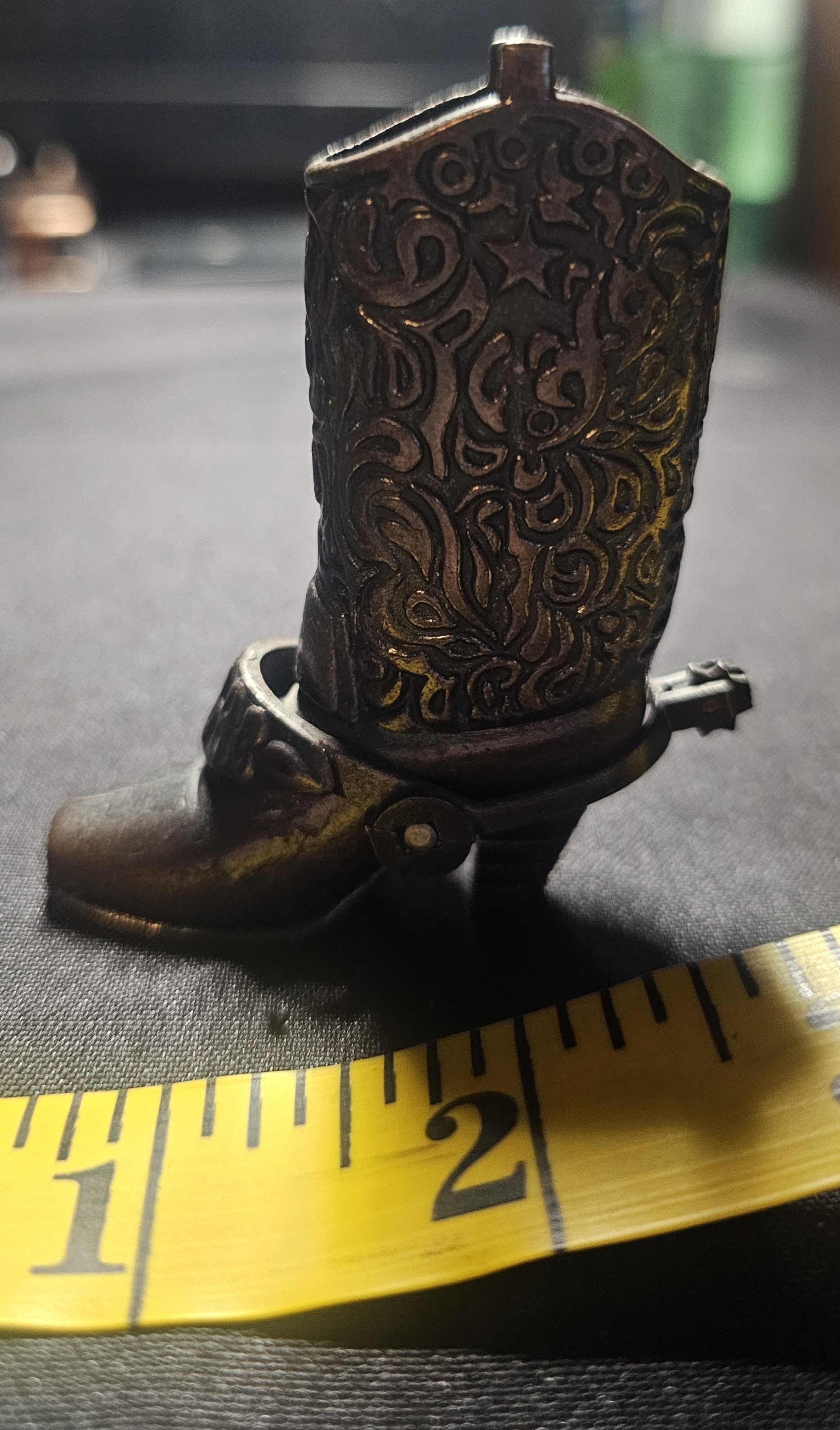Vintage Brass Cowboy Boot Western Pencil Sharpener