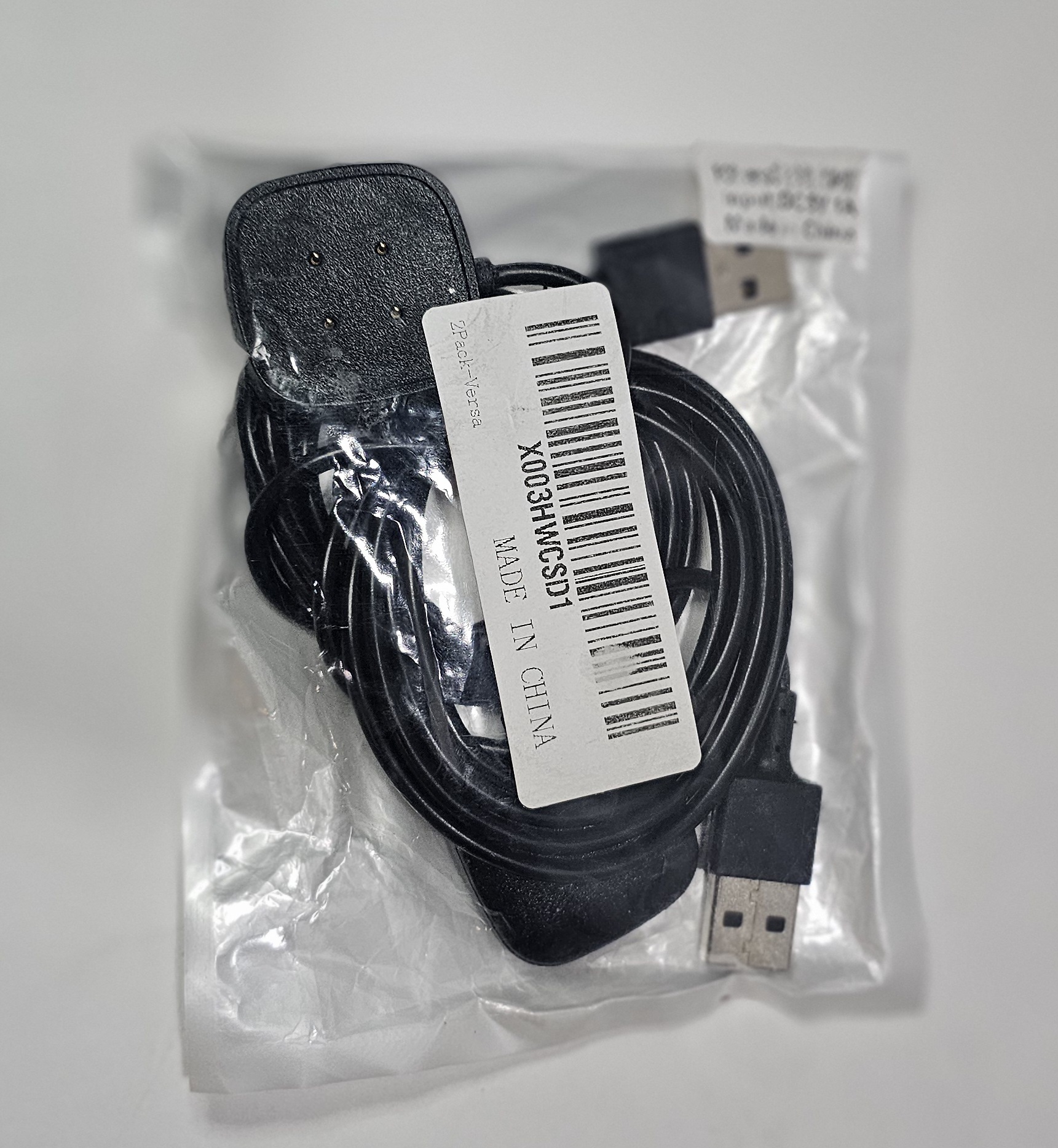 Fitbit Versa 3/4 & Sense Magnetic 1ft USB Smartwatch Charger Cable - Black - NEW