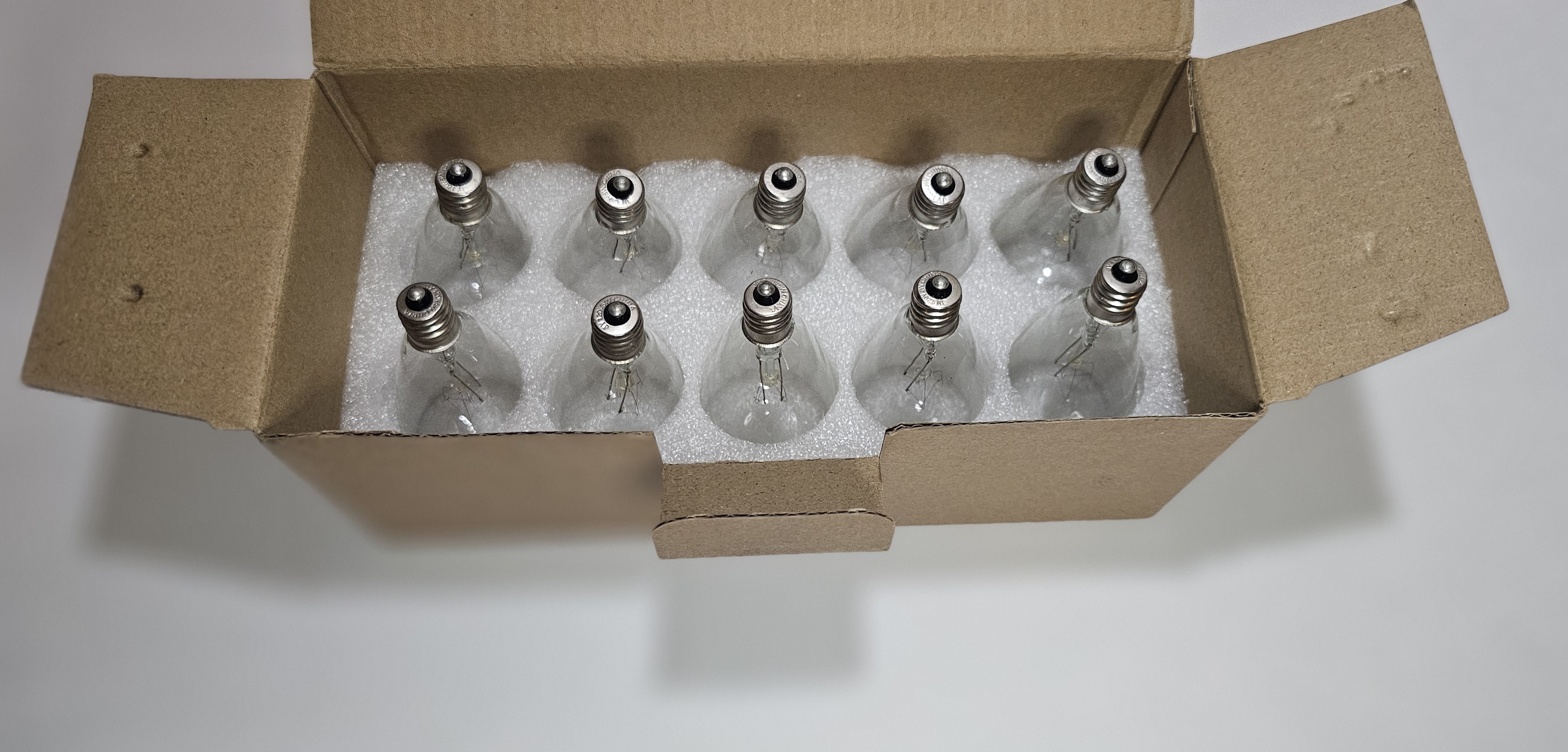 ST38 Replacement Bulbs 10-Pack - 7W E12 Candelabra Base Clear Glass Light