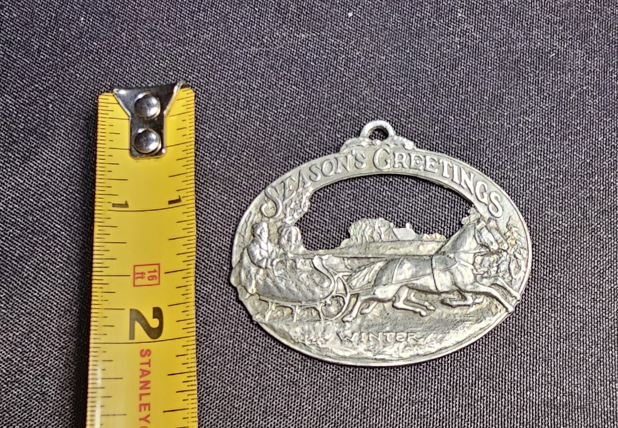 Downs Collectors Showcase 1990 First Edition Fine Pewter " Seasons Greetings "