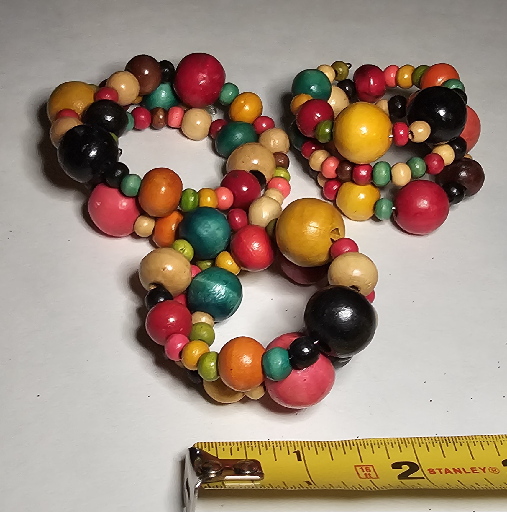 Pier 1 Imports Multicolor Wood Bead Napkin Ring Holder Set of 3 Boho Decor
