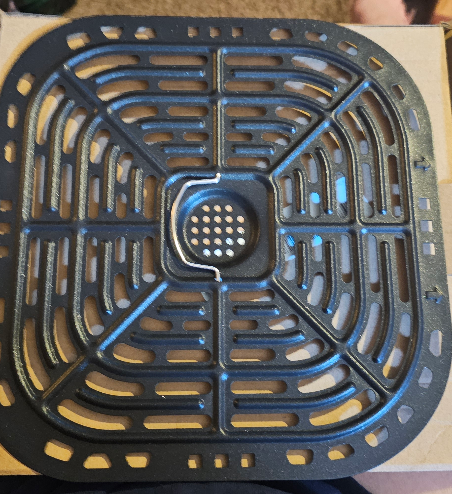 Air Fryer Grill Pan, Non Stick Coating and Removable Handle, Black