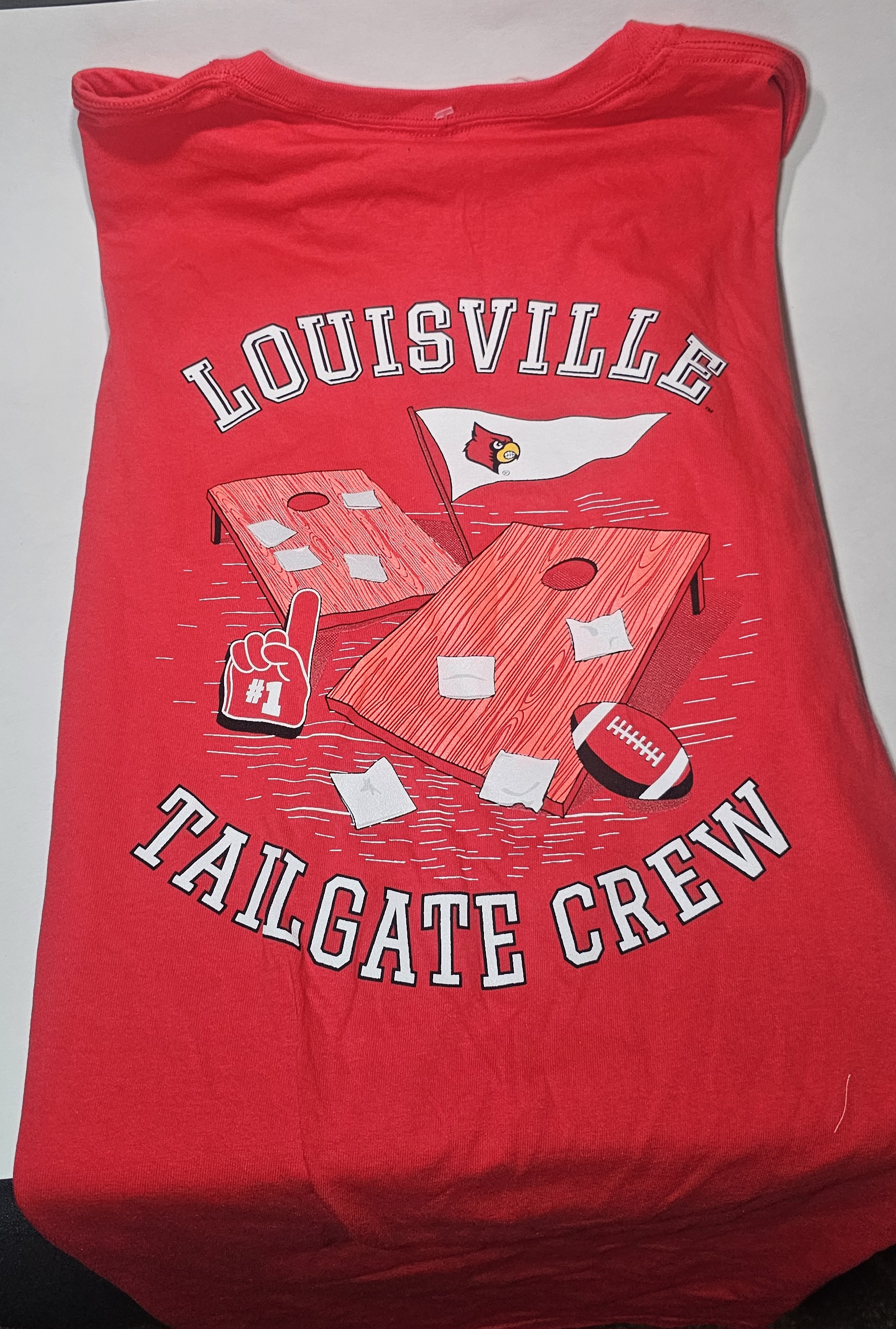 Size 2XL Louisville Cardinals Mens T Shirt Red NCAA College Crew Neck Sportswear