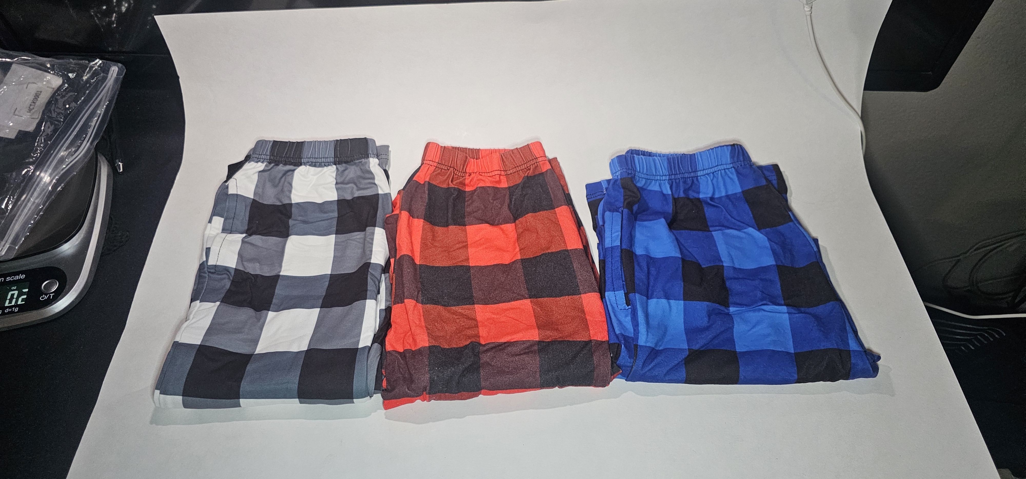 Kids Size 8y Three Pack Boys Plaid Lounge Pants With 2 Pockets Sleepwear Bottoms Casual Wear