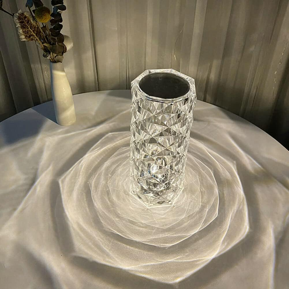 LED Crystal Table Lamp Diamond Rose White Night Light Atmosphere Bedside Bar