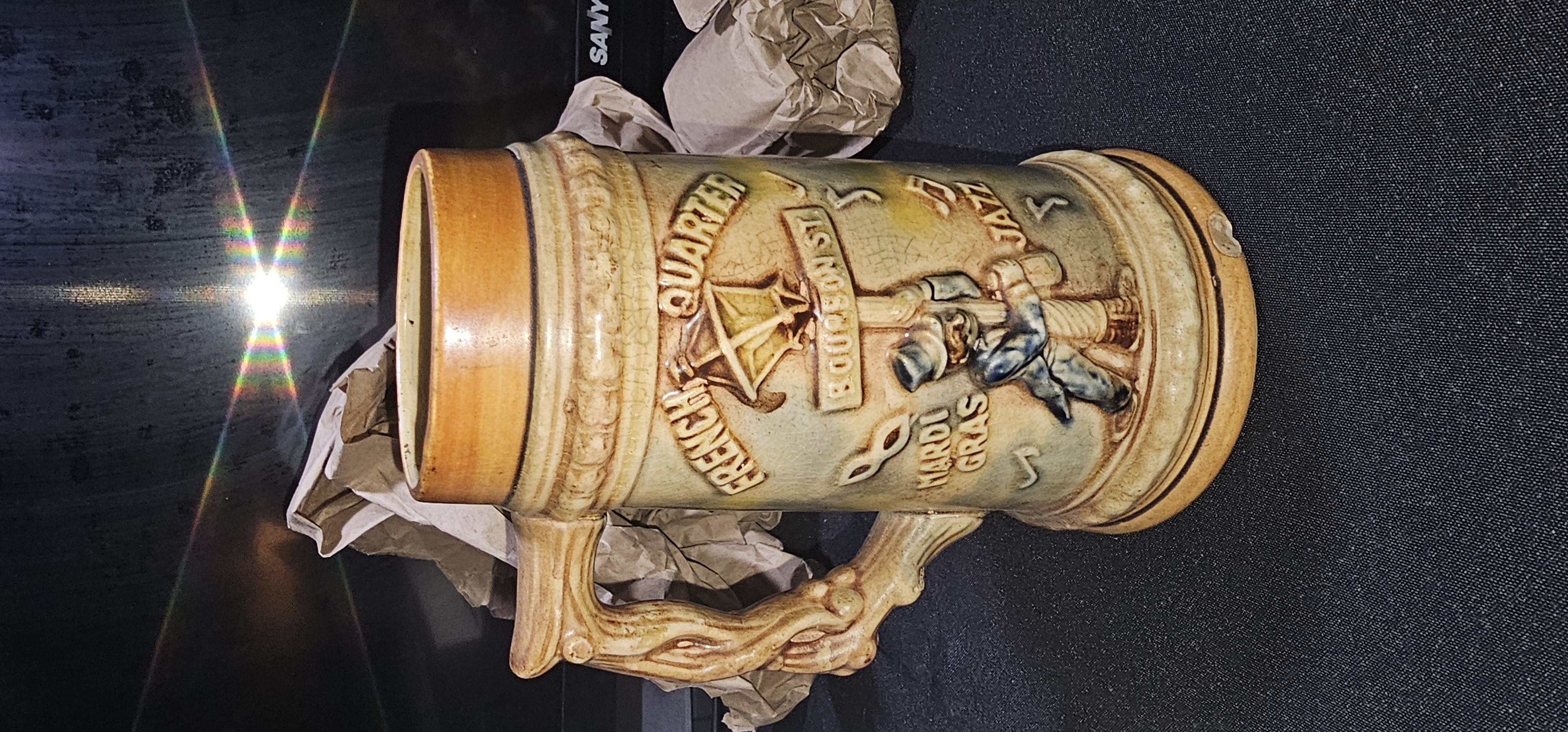 Vintage Beer Stein Mug 3D Design Inspired By The French Quarter of New Orleans