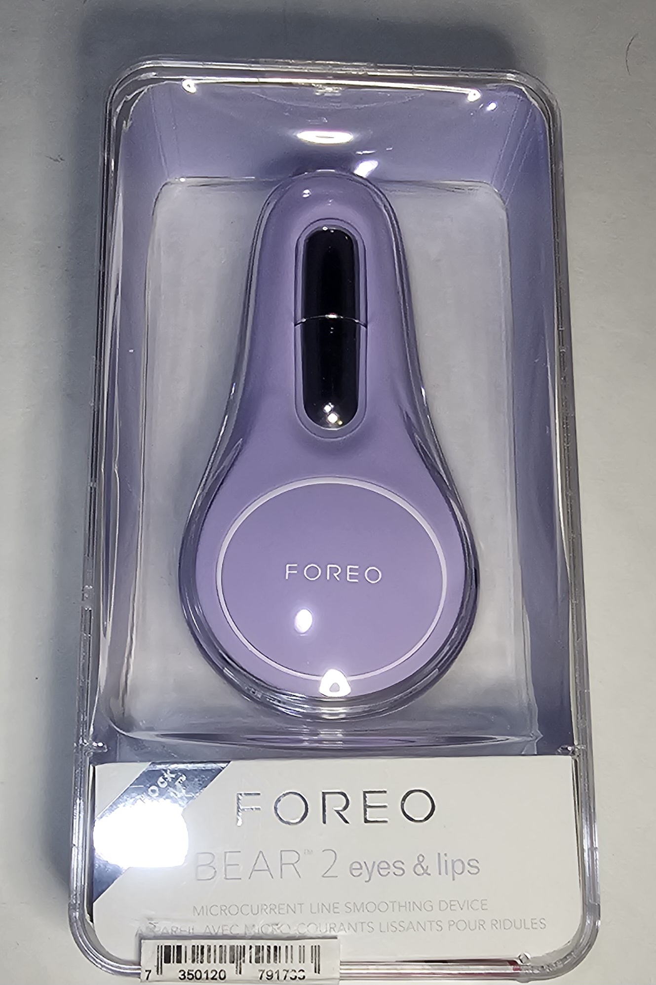 Foreo BEAR 2 Eyes Lips Lavender Color Microcurrent Line Smoothing Device NEW