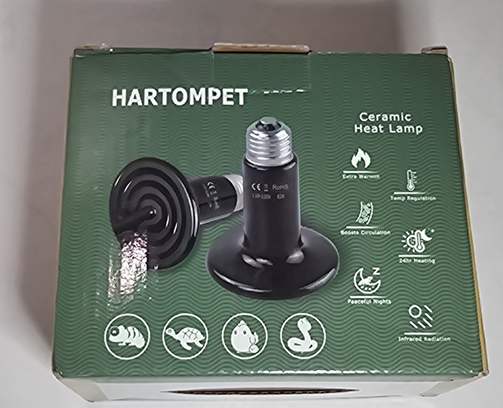 Hartompet  Ceramic Heat Lamp   Reptile Heat Bulb - Black  150W