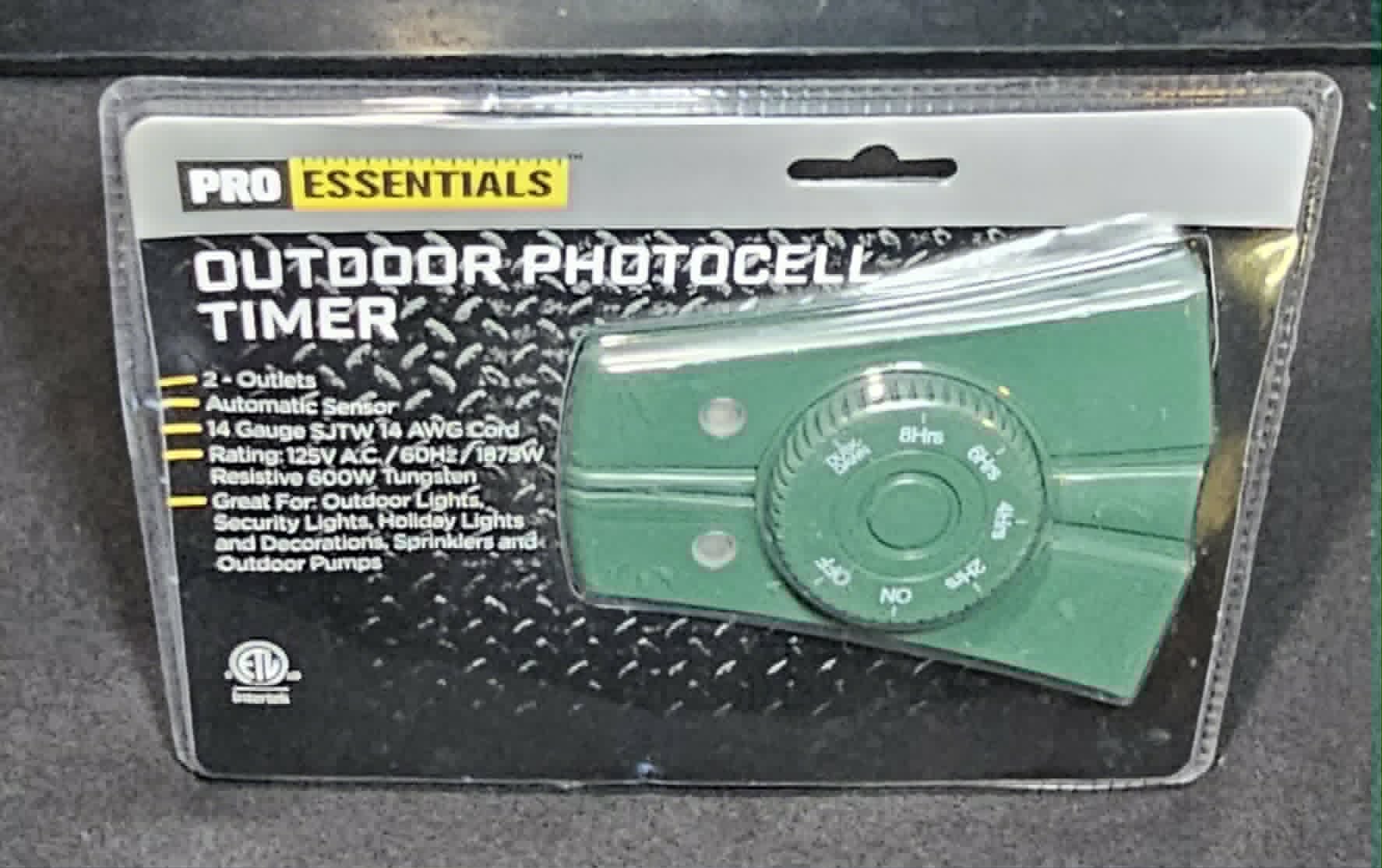 Pro Essentials ENOT01 Photocell Timer 2 Outlets 125V A.C.