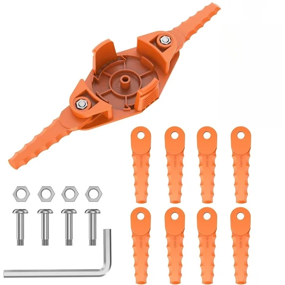 Riselion Bladed Head For Worx Replacement Bladed Head Orange Mowers (WG180-150)