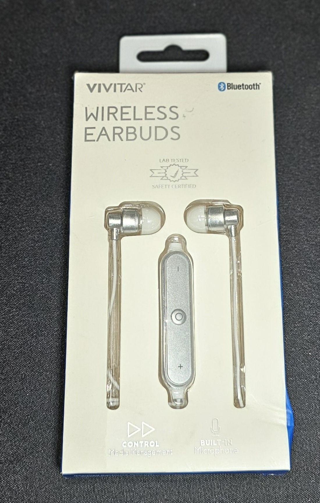 NEW Vivitar Wireless Bluetooth Earbuds Silver Works W/Apple, Sony,Android