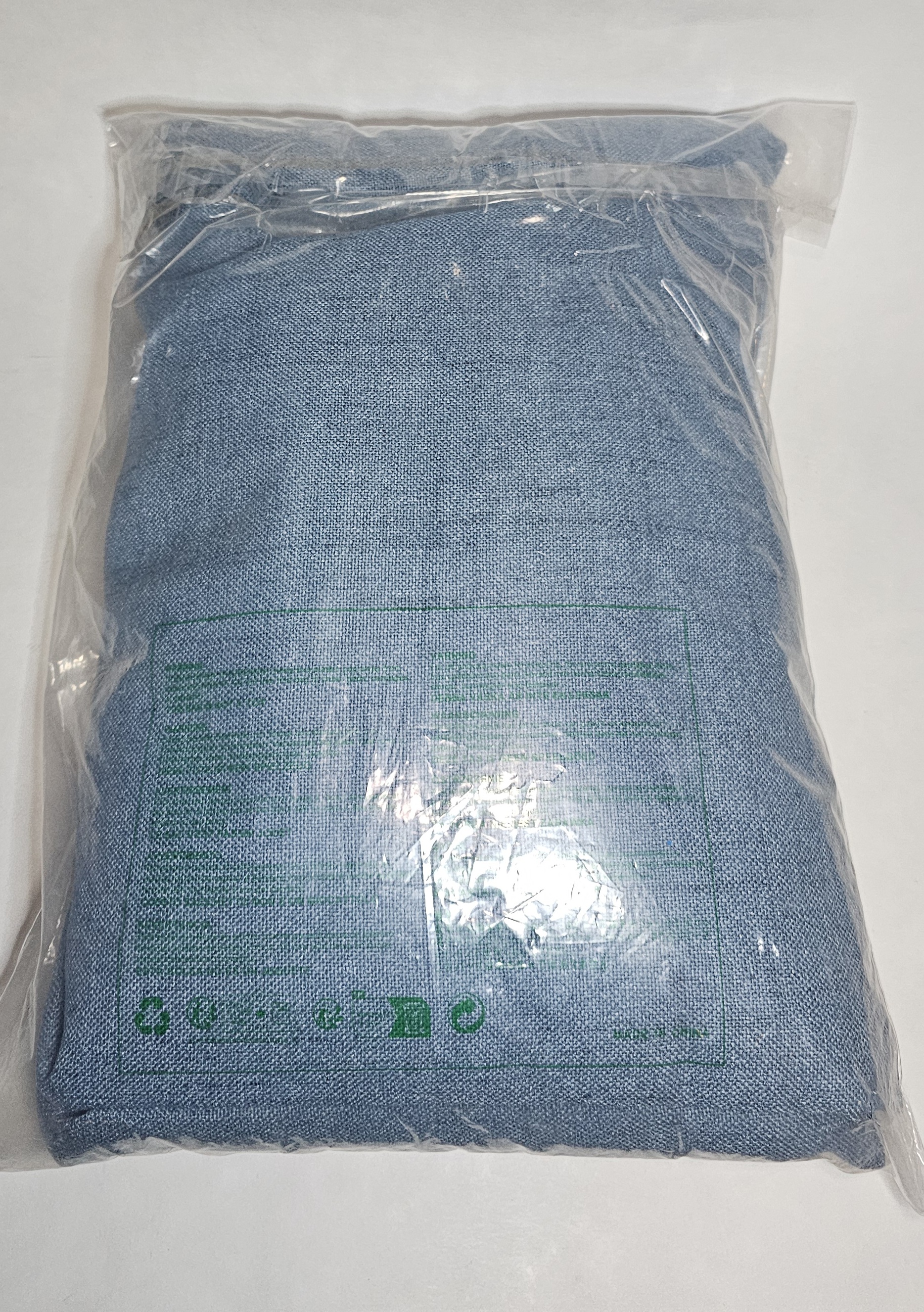 96" Classic Blue Linen Curtains Semi Sheer 2 Panels 96x52Set