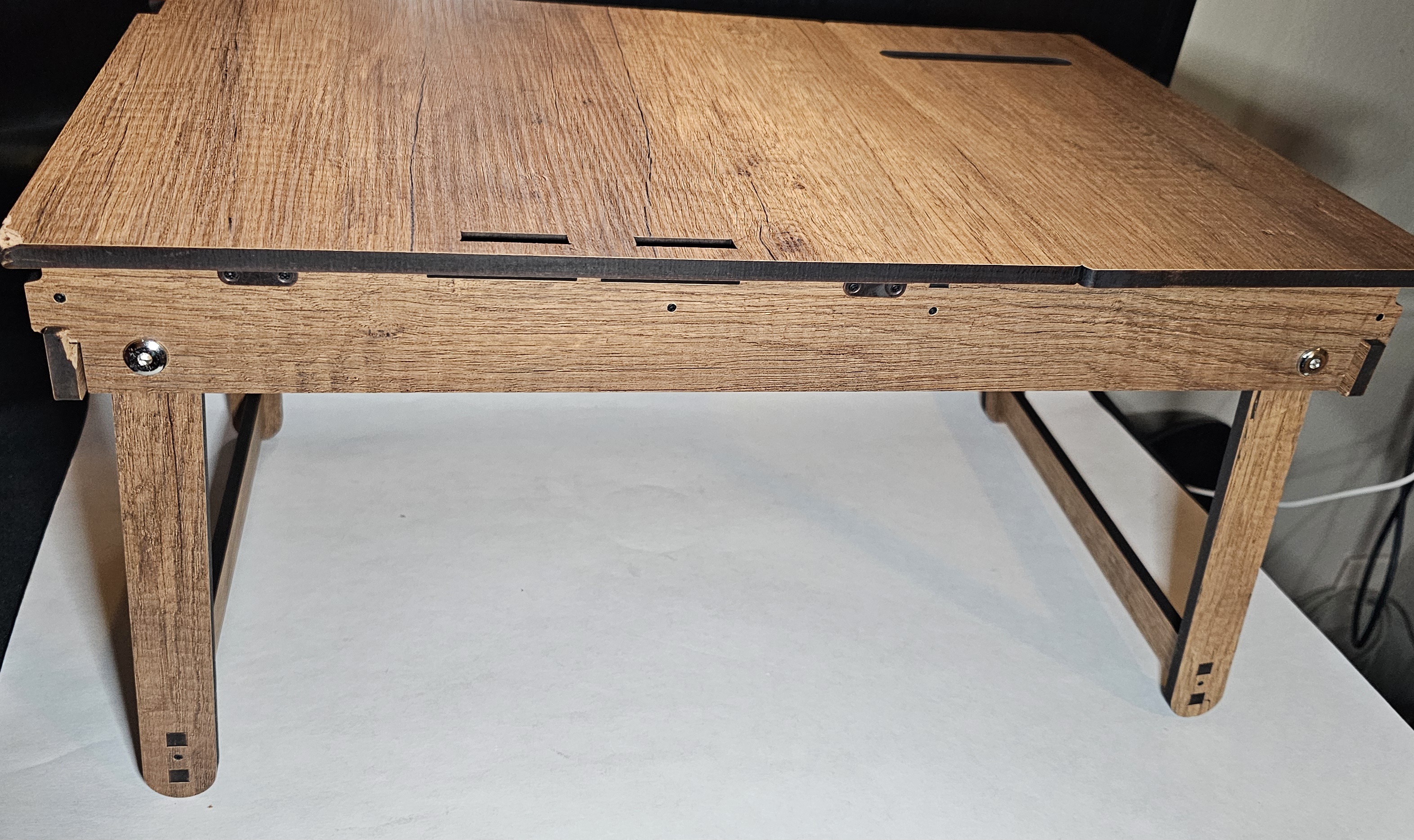 Vigo Wood Laptop Stand For Bed, Adjustable Lap Tray With Built-in Storage