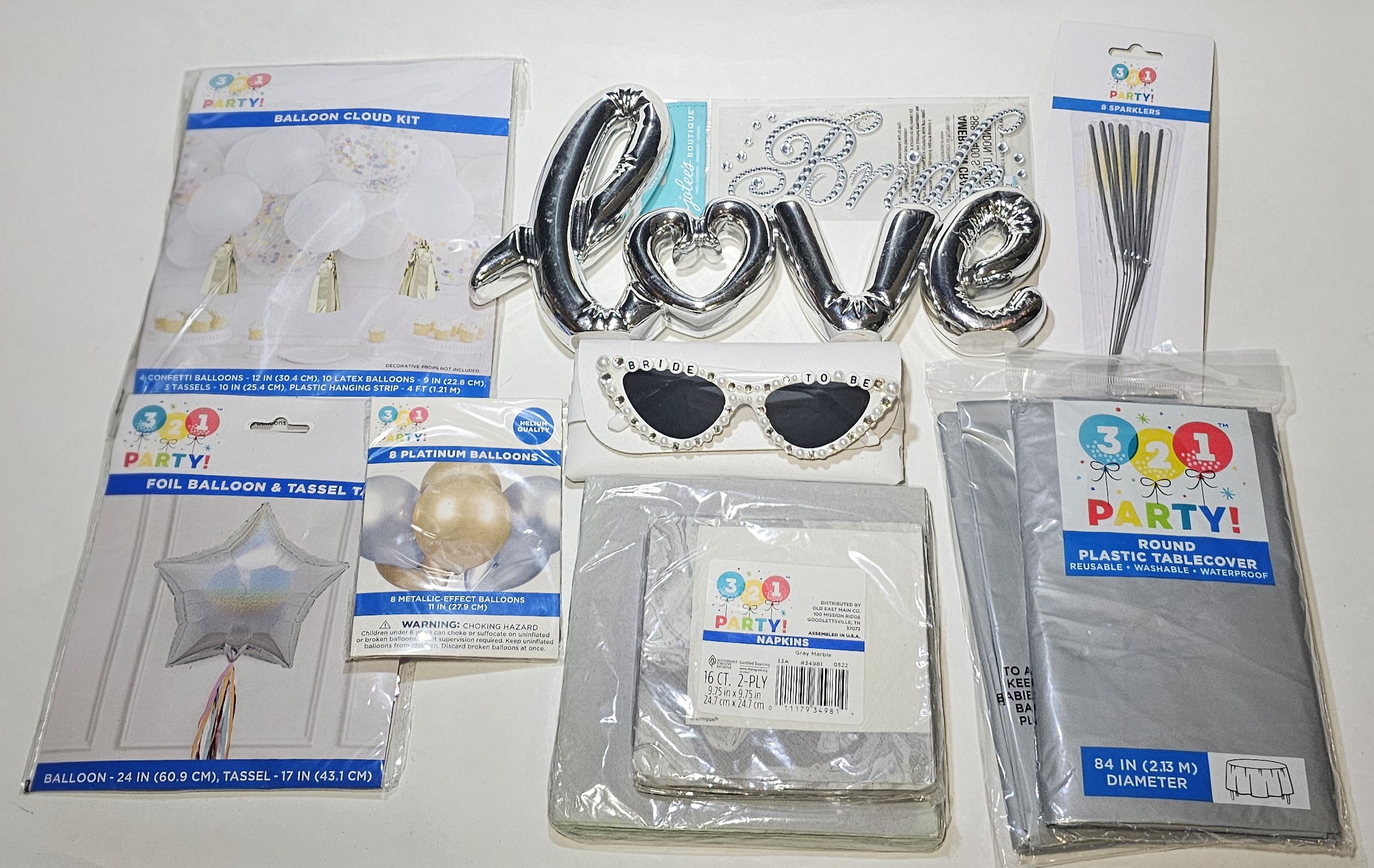Bachelorette Party Decor Silver, Gold Bride To Be Wedding Bundle