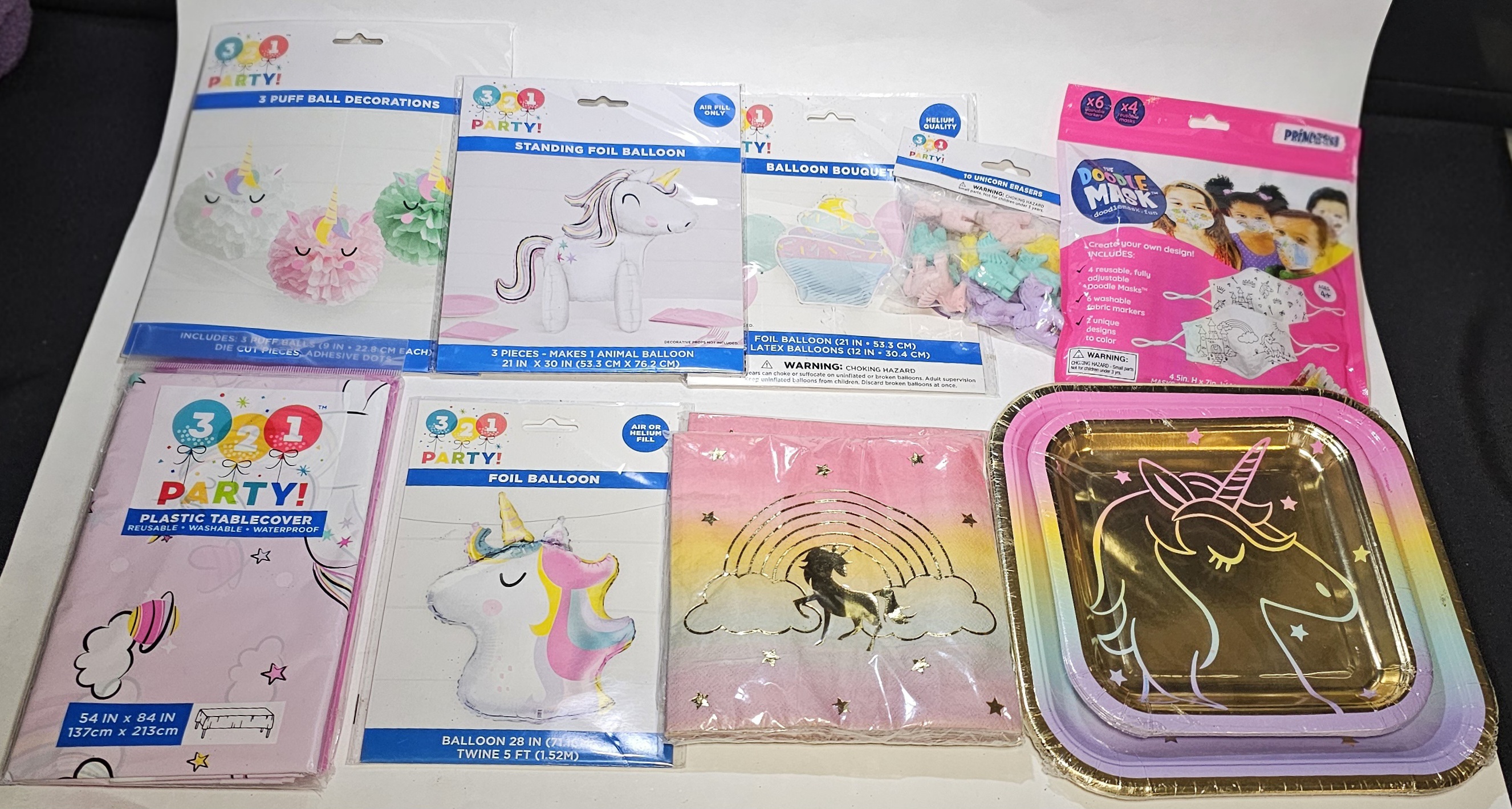 Unicorn Birthday Party Supply Lot Kids Multicolor Supplies