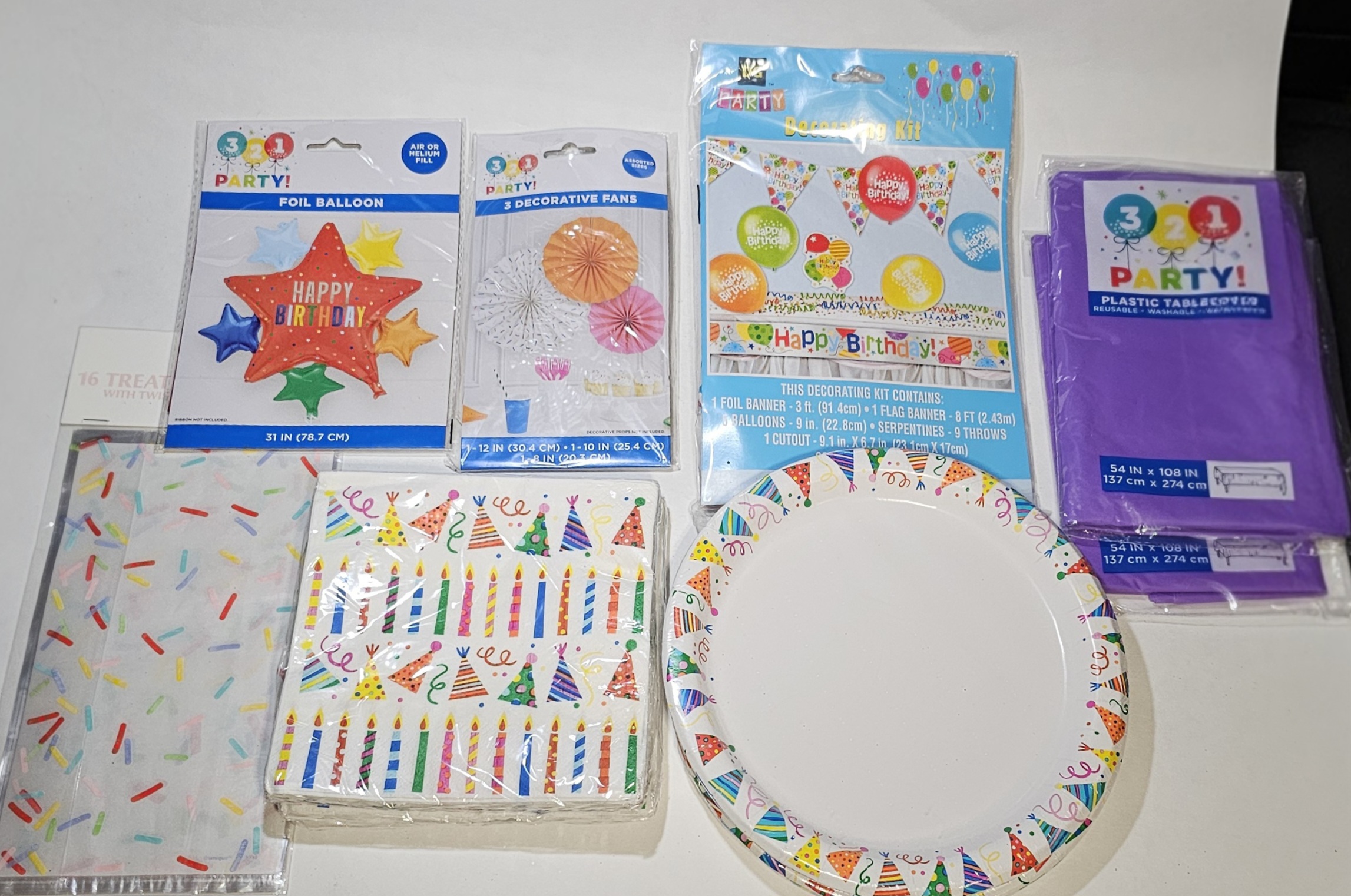 Happy Birthday Party Supplies Bundle – Plates, Napkins, Balloons, Decorations &