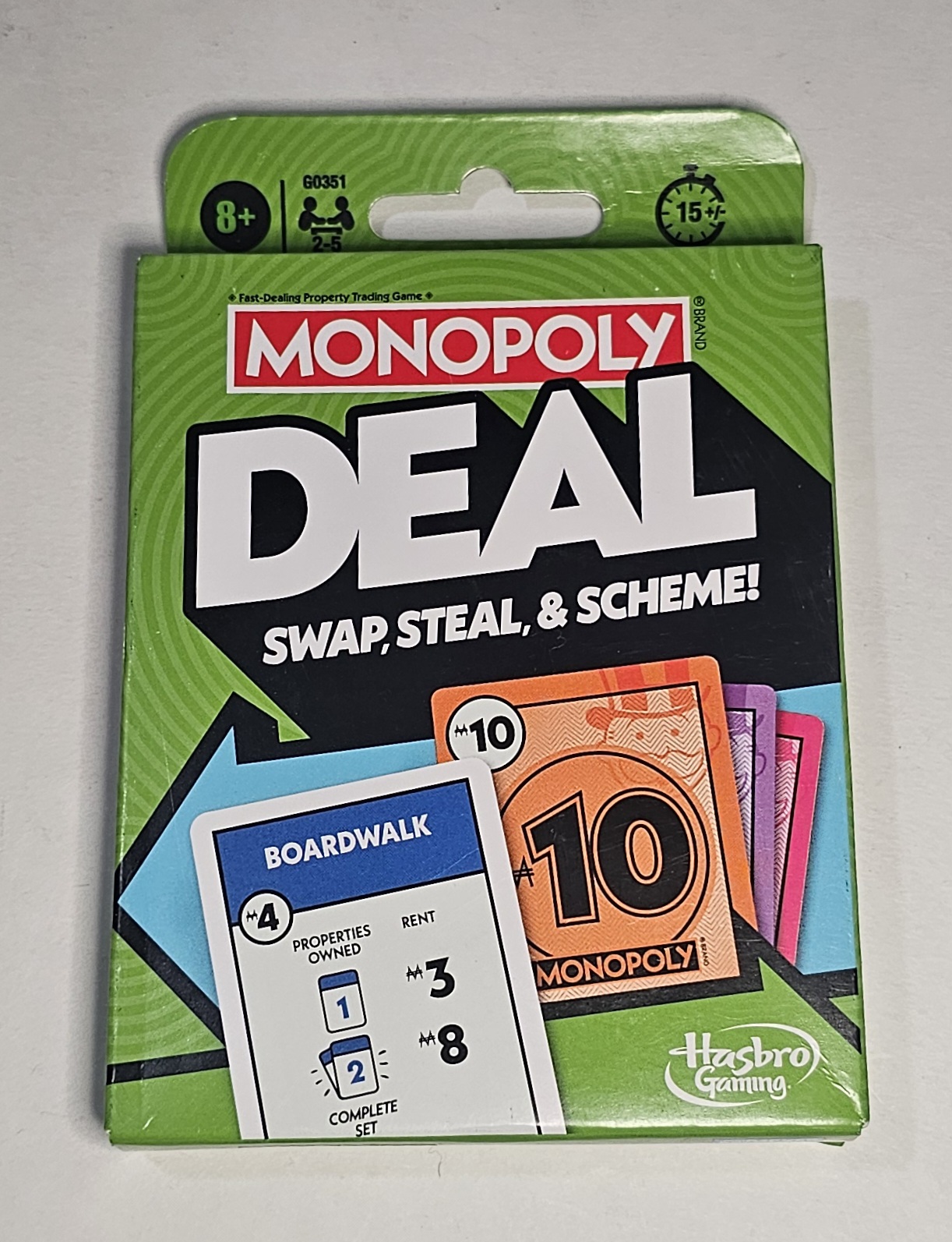 Hasbro Gaming Monopoly Deal Complete Card Game Set 110 Cards Game Guide Sealed