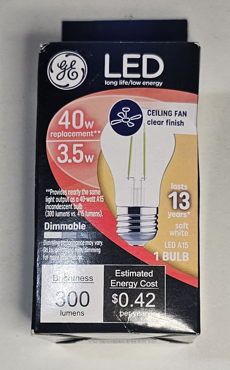 1pack Ge Led Clear Finish 40w 300 Lumens Bulb Soft White