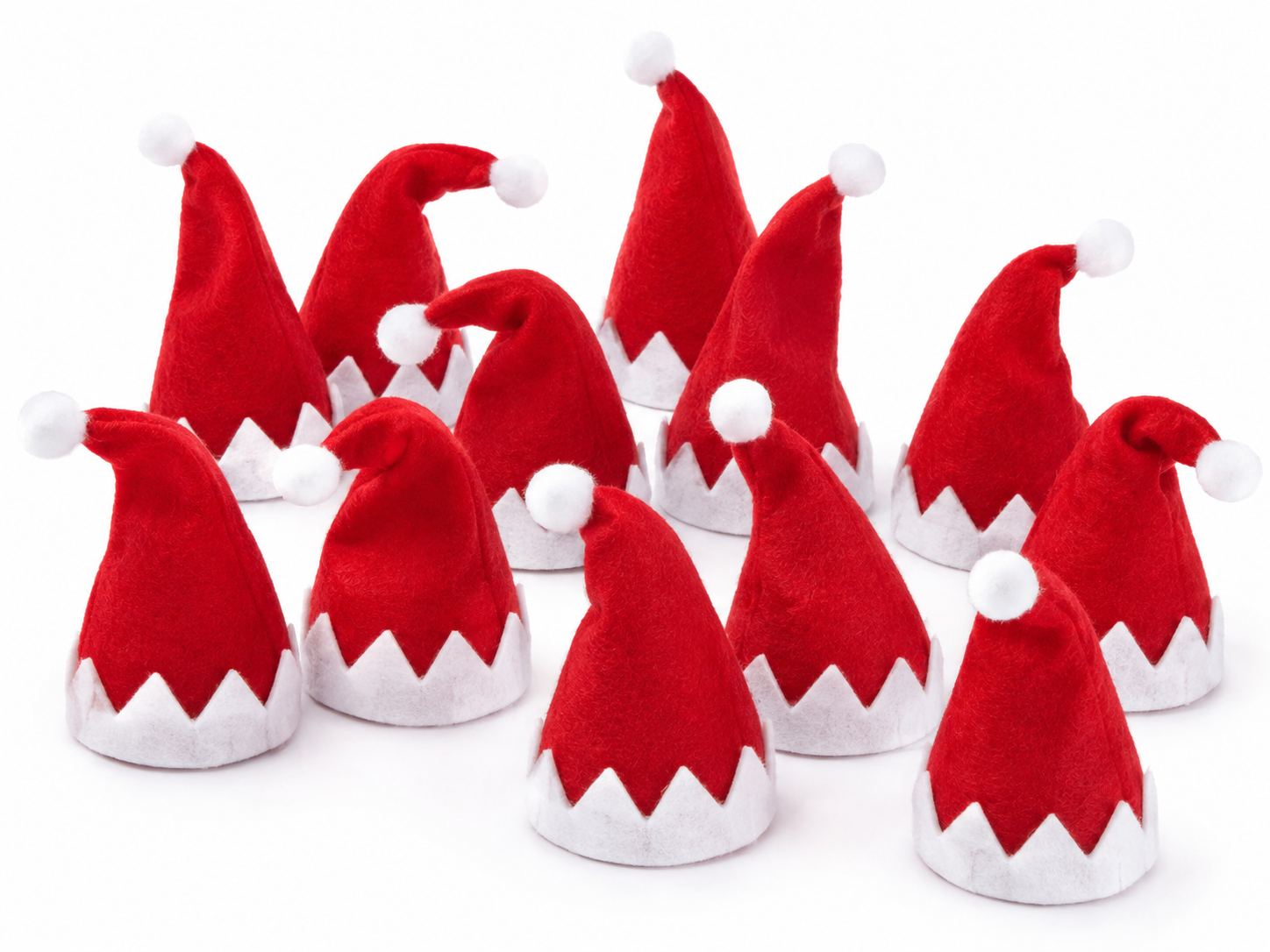 48 Pieces Mini Santa Hats For Crafts Christmas Tiny Santa Decor Red Pattern Elf Style