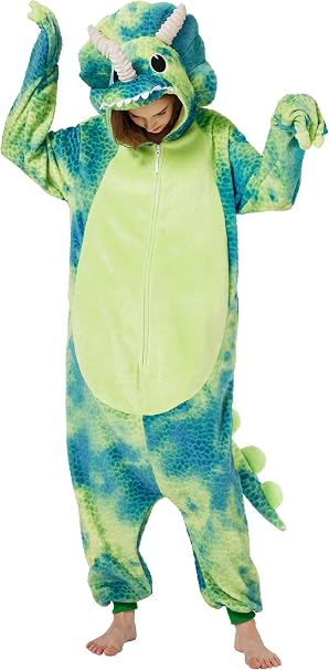 Loiahoer Unisex Tie-dye Triceratops Dragon Onesie Costume