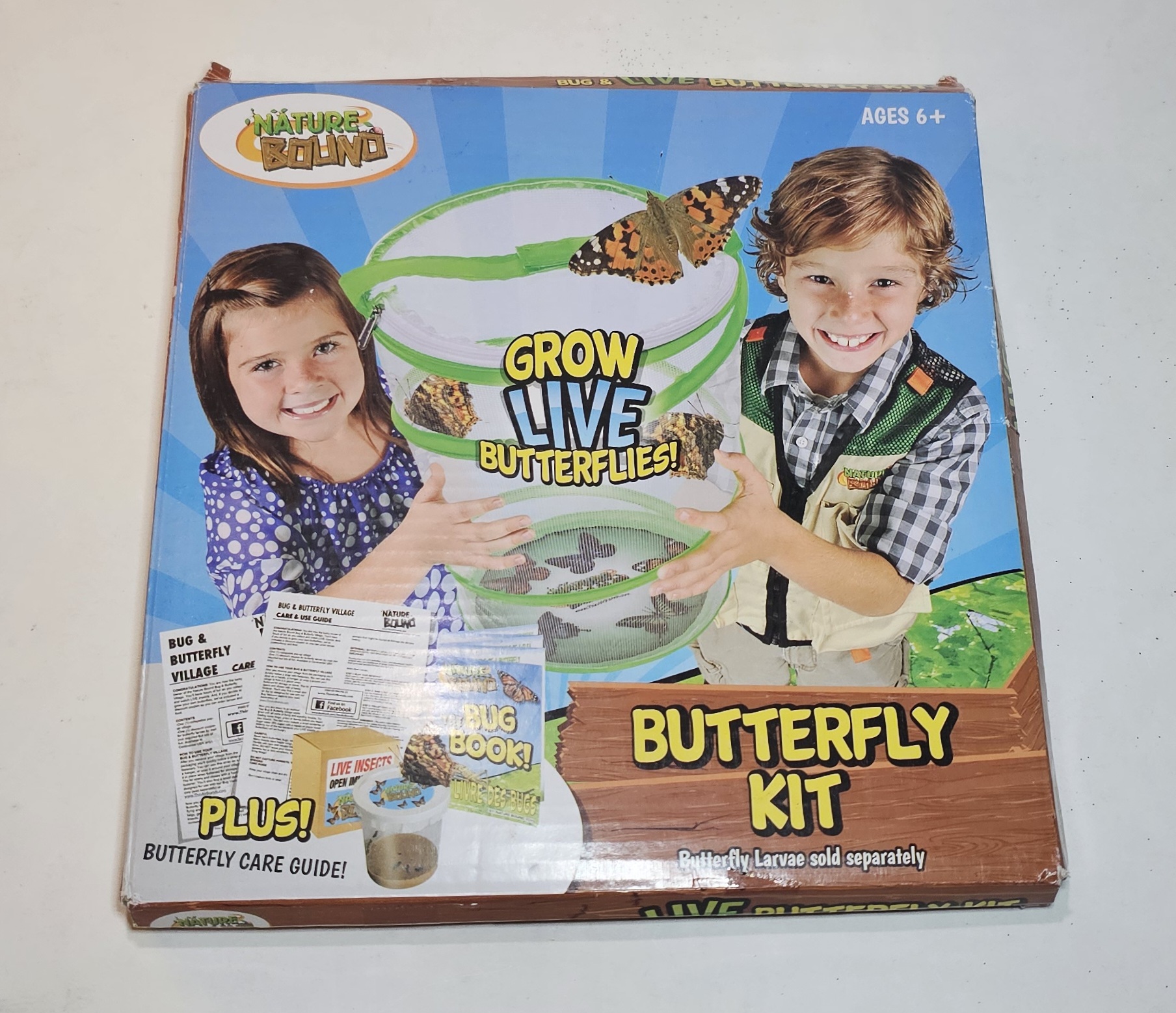 Nature Bound: Butterfly Kit - 13 Pop-Up Insect Grow Habitat Kit Zipper Lid Folds Flat Breathable Mesh Sides Book Larvae Discount Coupon Kids 6+