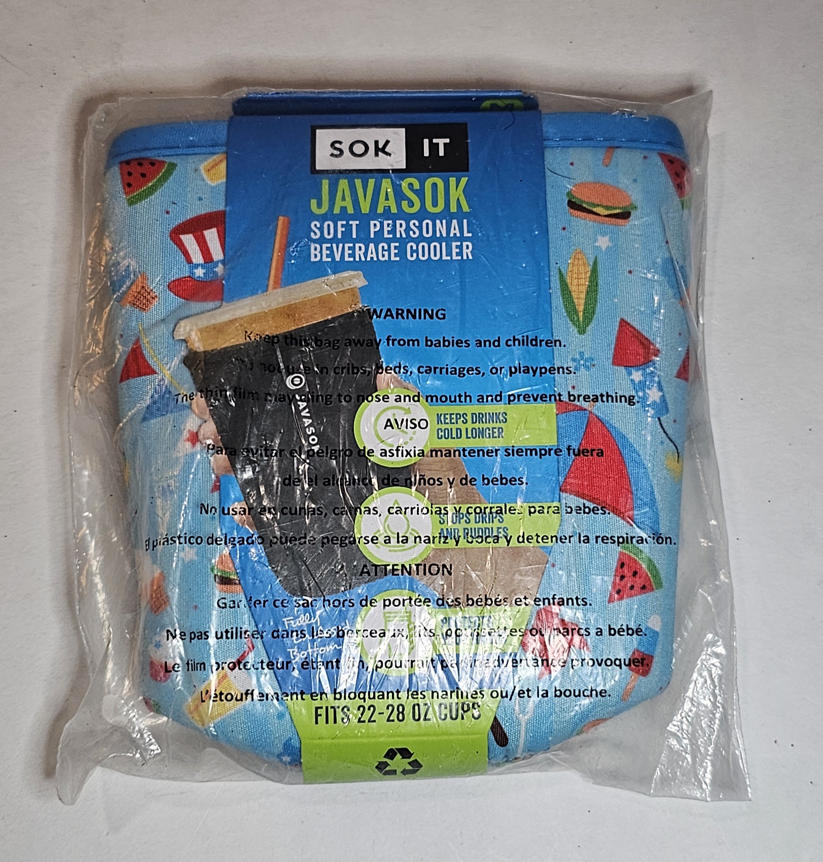 NEW 22-28 OZ SOK IT Java Sok Iced Coffee Cup Beverage Sleeve Cooler Grill Chill
