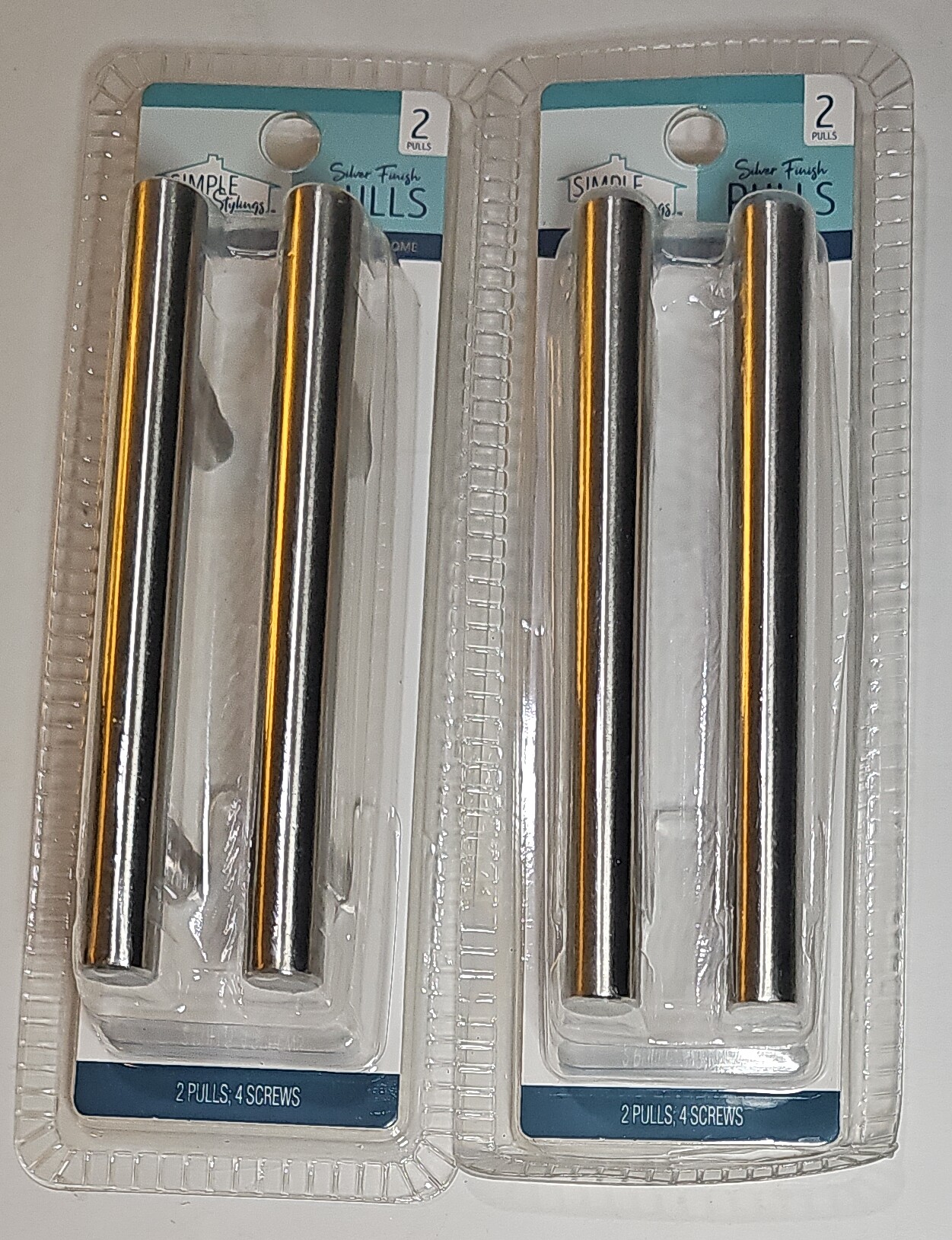 4 Simple Styling Silver Finish Cabinet 5" Pulls Brand New