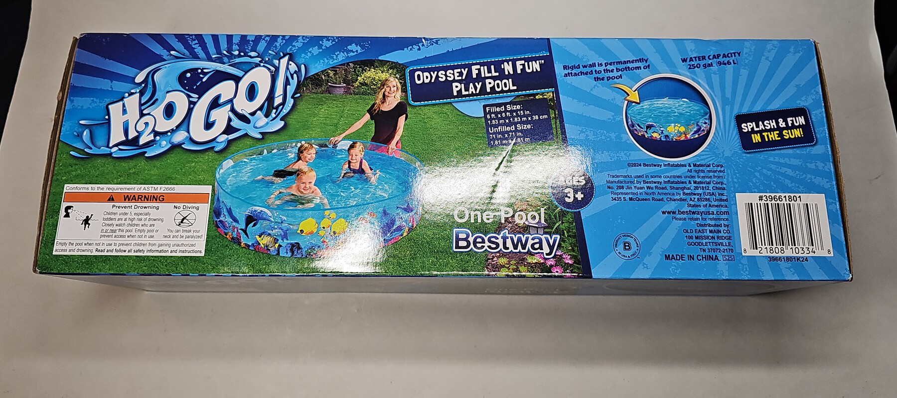 Bestway H2OGO! Odyssey Fill 'N Fun Play Pool 6ft X 15in Rigid Sidewall Kids New