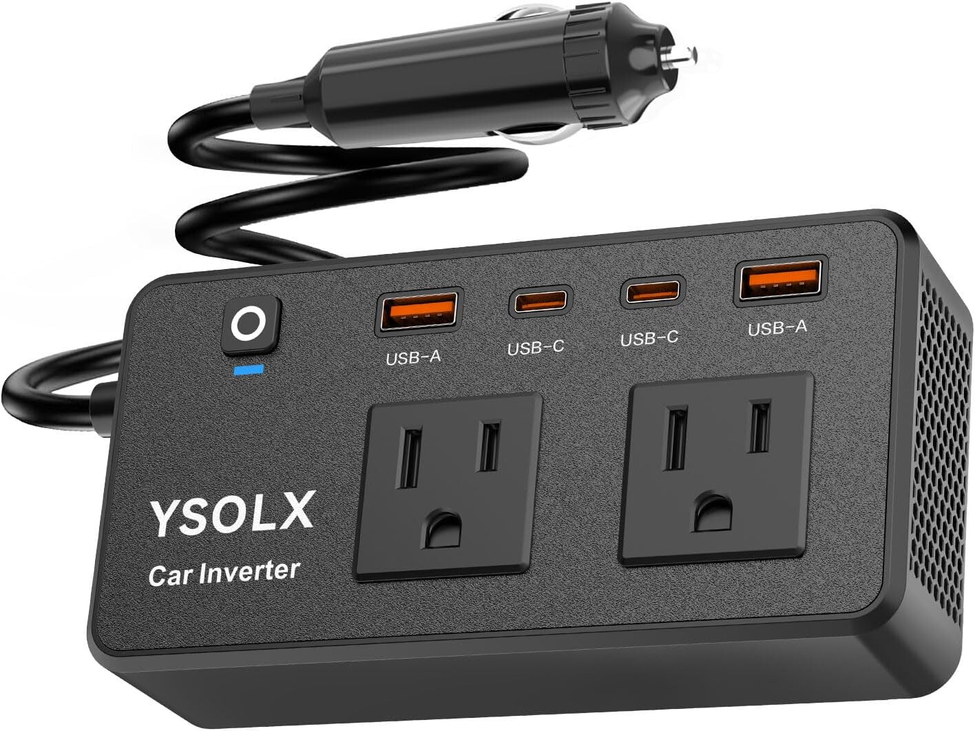 300W Portable ​Charger Car Power Inverters For Vehicle | 24W USB A/C,Dual 12V-11
