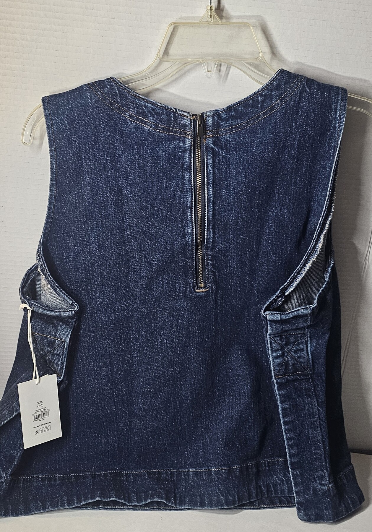 Soze Xxl (20) Free Assembly Womens Ramie Blue Denium Sleeveless Flared Shirt Top