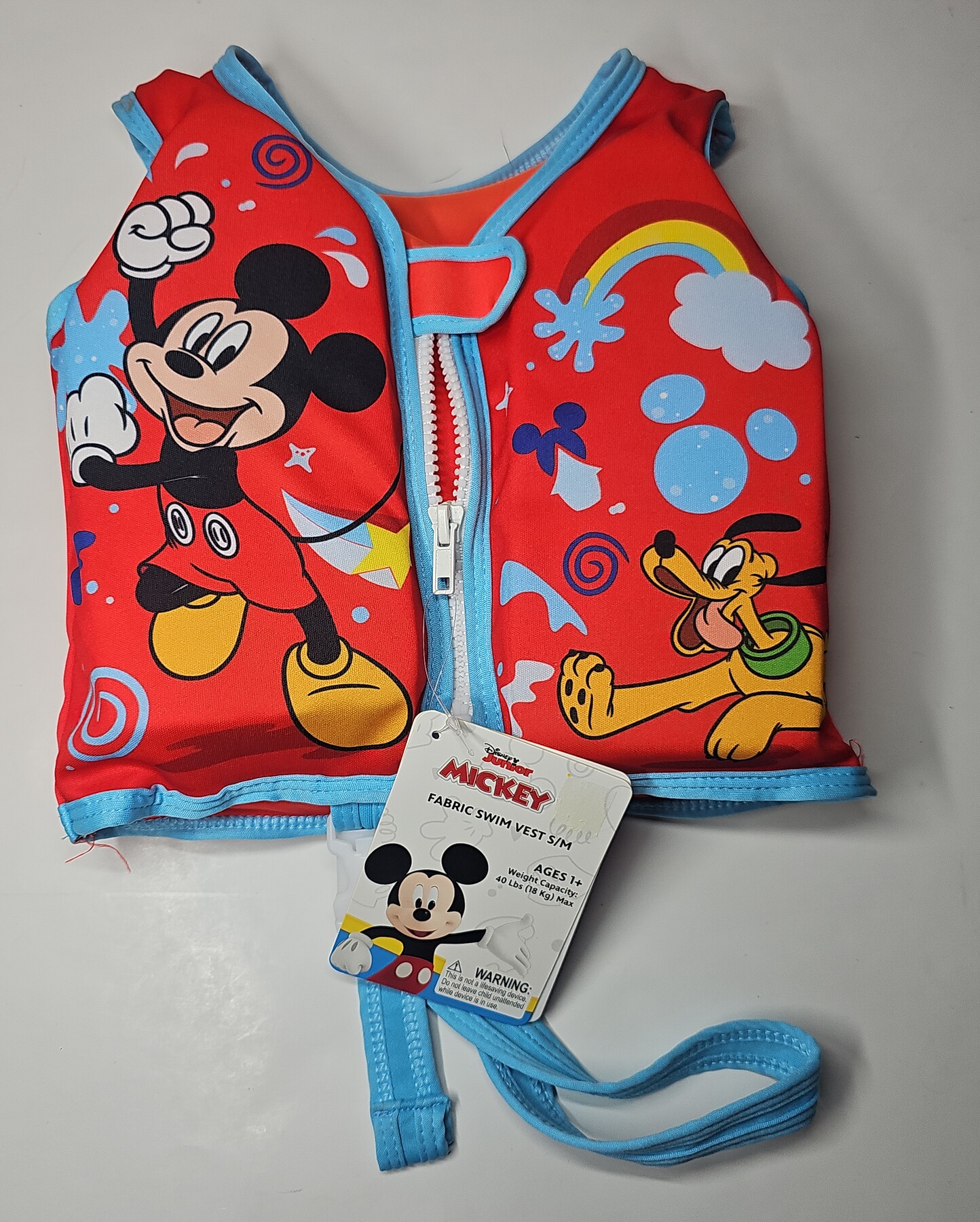 Disney’s Mickey Mouse Swim Vest Size S/M 40lbs Max Ages 1+
