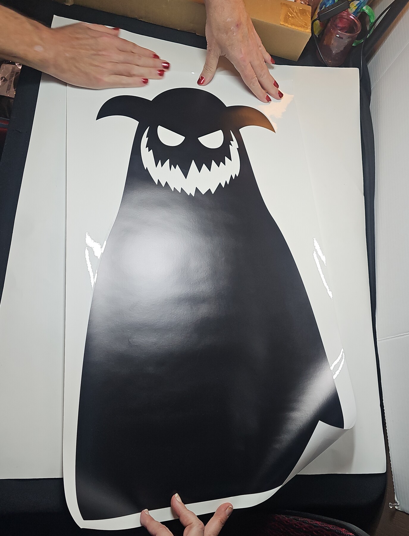 Halloween Window Cling Sticker,Giant Spooky Monster Silhouette Window Decals
