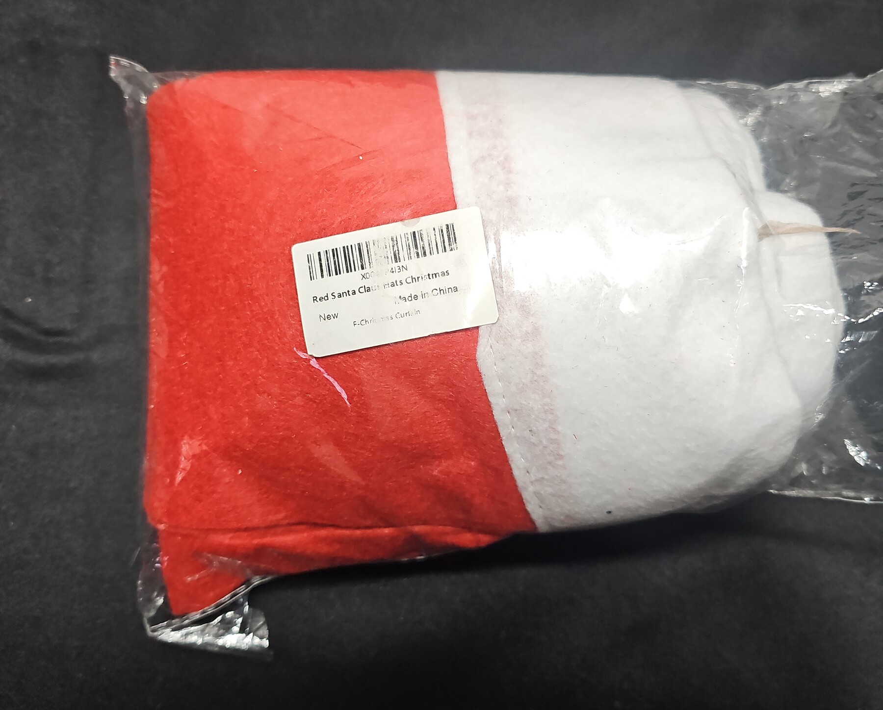 Santa Claus Hat Red White Plush Faux Fur Holiday Long 58" Christmas Costume Larp