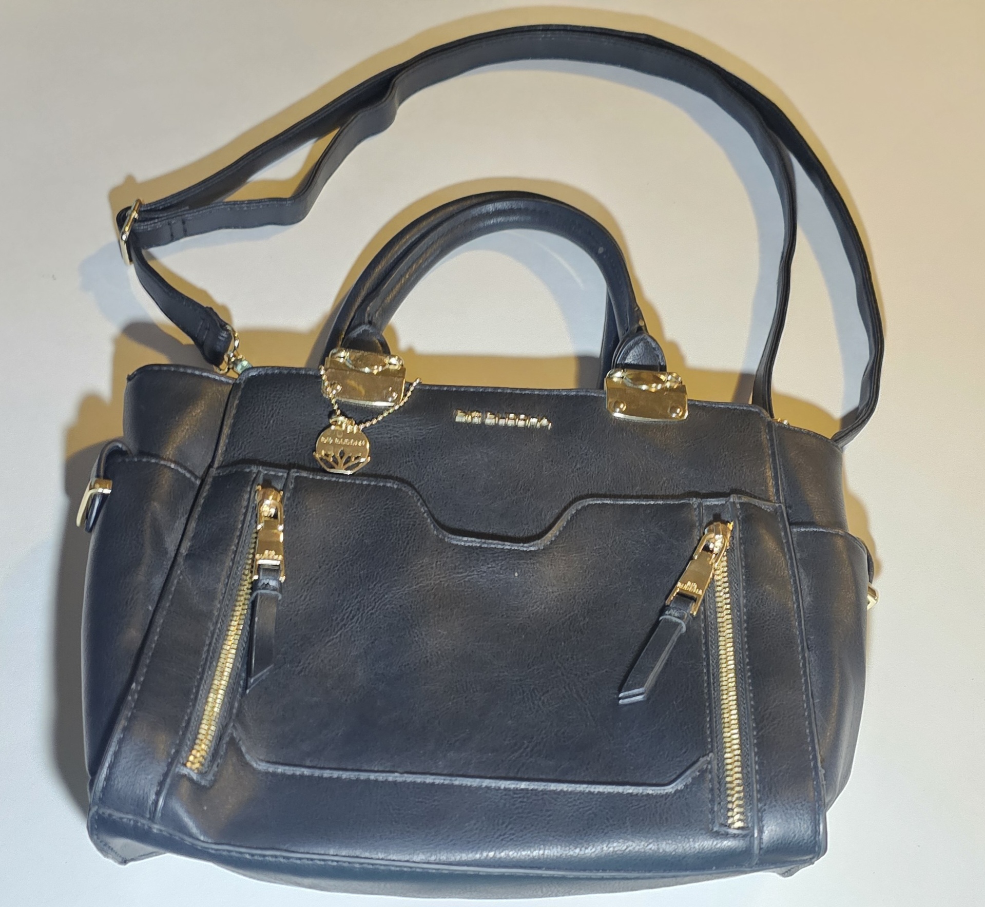 Big Buddha Zipper Black Handbag