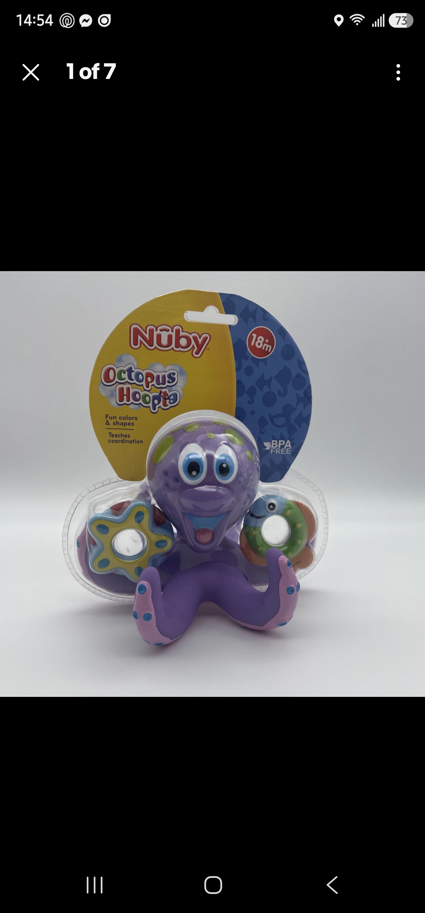 Nuby Floating Octopus with 3 Hoopla Rings